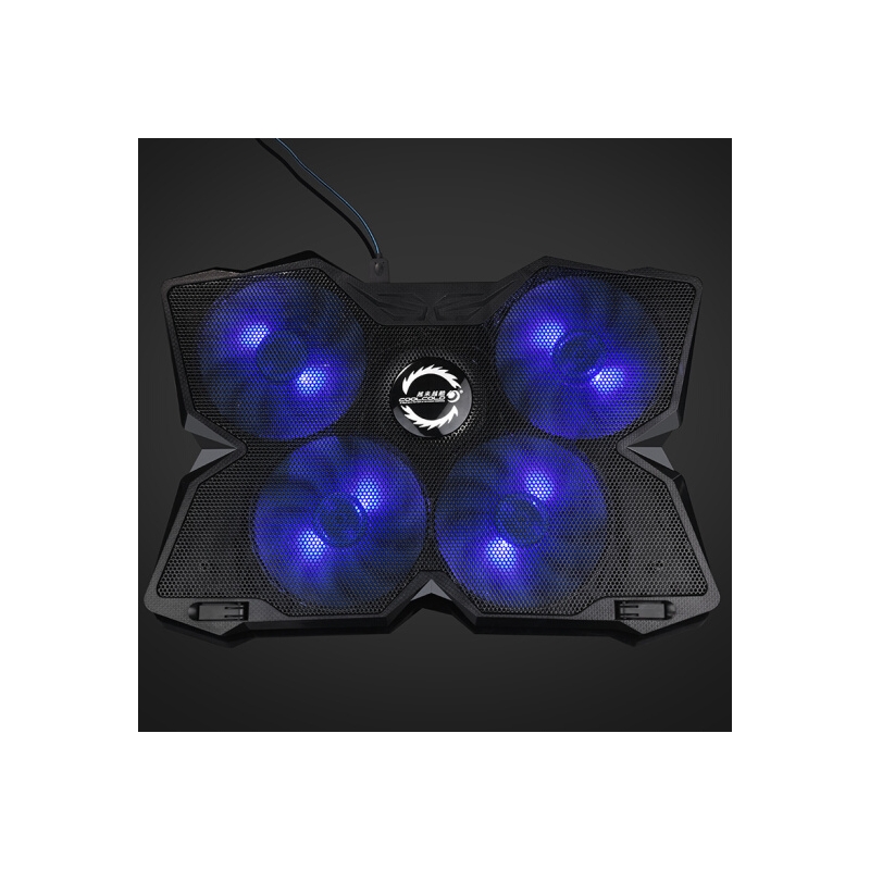 越来越酷 笔记本散热器游戏本底座架手提电脑散热风扇静音非水冷排风扇17支架14板15.6垫17.3寸 黑色【吃鸡专用版】—客户推荐爆款